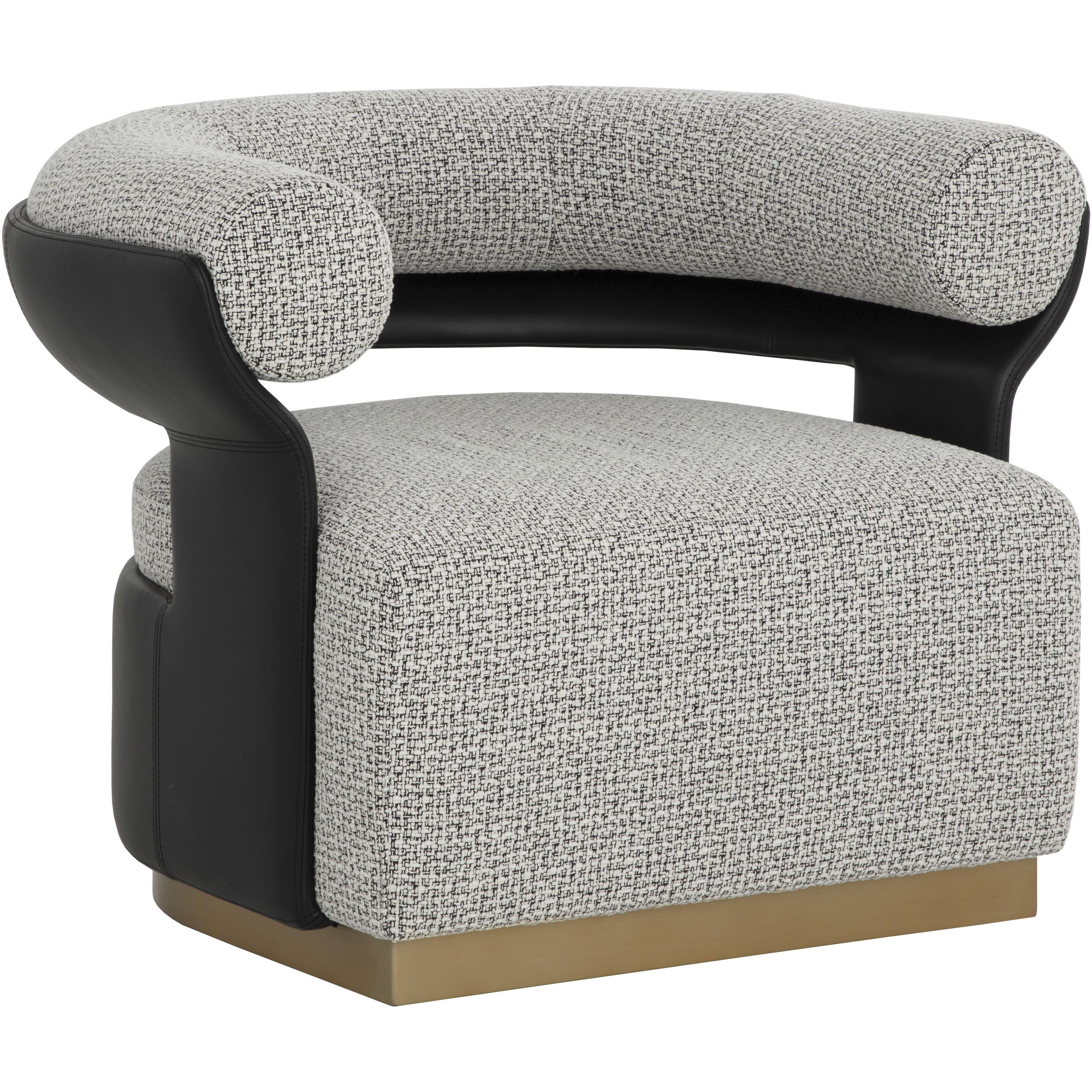 Olida Helios Check Black / Napa Black Swivel Lounge Chair